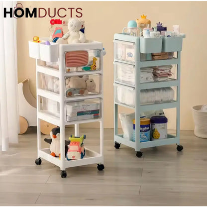 Multi Drawer Baby Supplies And Multipurpose Trolley