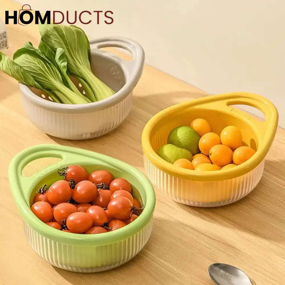 Multifunctional Double Layer Drain Bowl