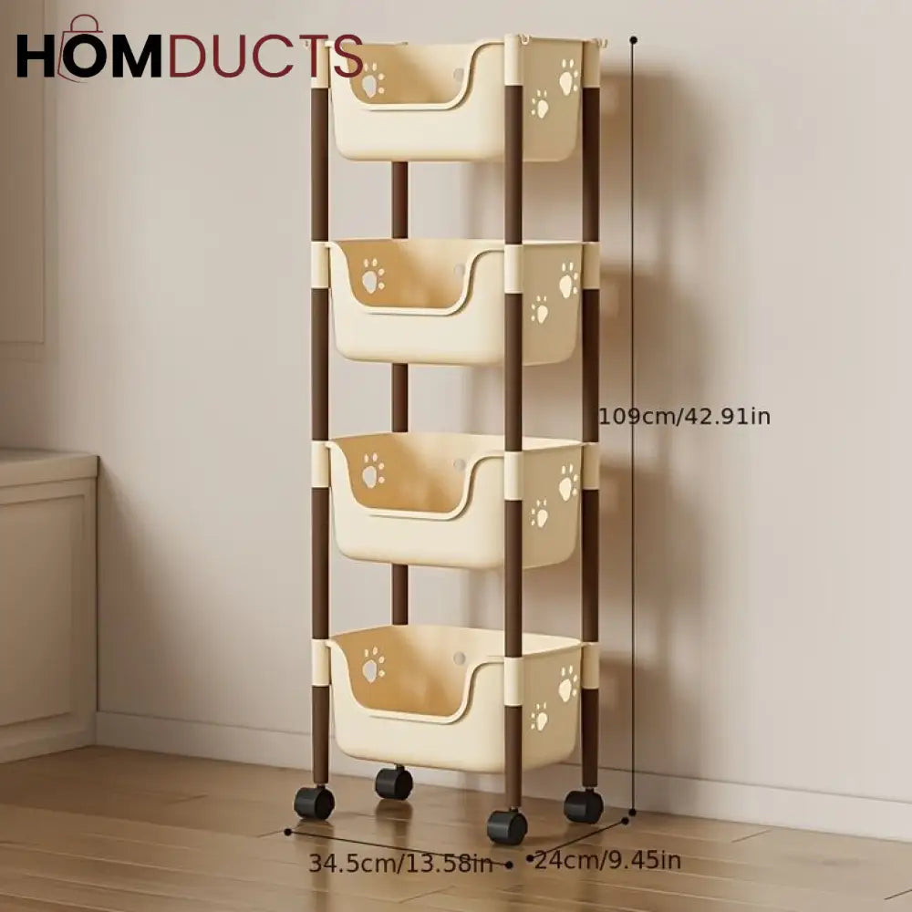 Multifunctional Storage Trolly With Wheels