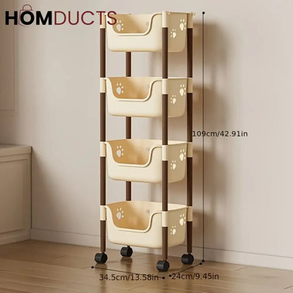 Multifunctional Storage Trolly With Wheels