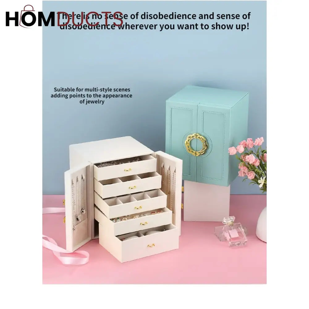 Multilayer Leather Drawer Jewelery Organiser