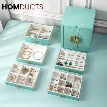 Multilayer Leather Drawer Jewelery Organiser