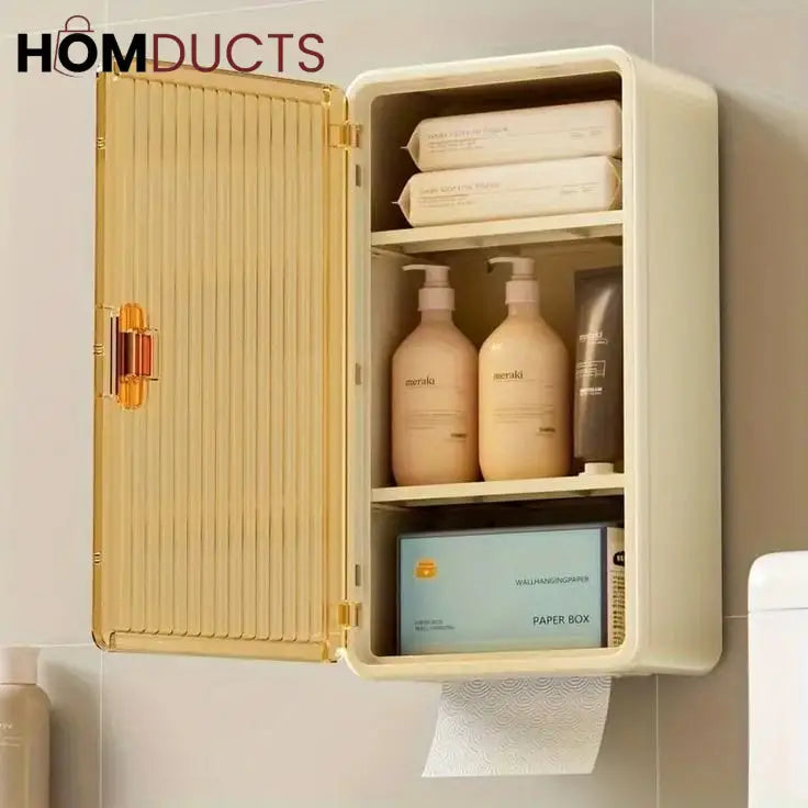 Multipurpose Bathroom Wall Cabinet With Tissue Holder