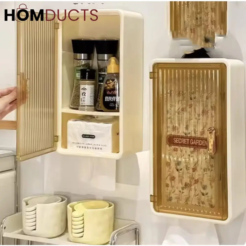 Multipurpose Bathroom Wall Cabinet With Tissue Holder
