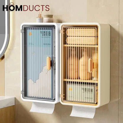 Multipurpose Bathroom Wall Cabinet With Tissue Holder