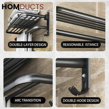 No Drilling Movable Towel Rack