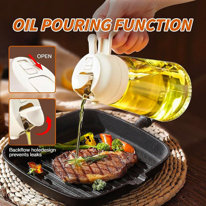 580ml Premium Glass Oil Spray Bottle – Refillable Kitchen Cooking Oil Sprayer in Pakistan