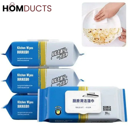 Oil & Grease Remover Kitchen Cleaning Wipes – Wash-Free & Gentle on Hands