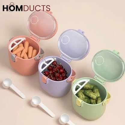 Pastel Baby Formula Dispenser with Scoop – Airtight & Portable Milk Powder Container