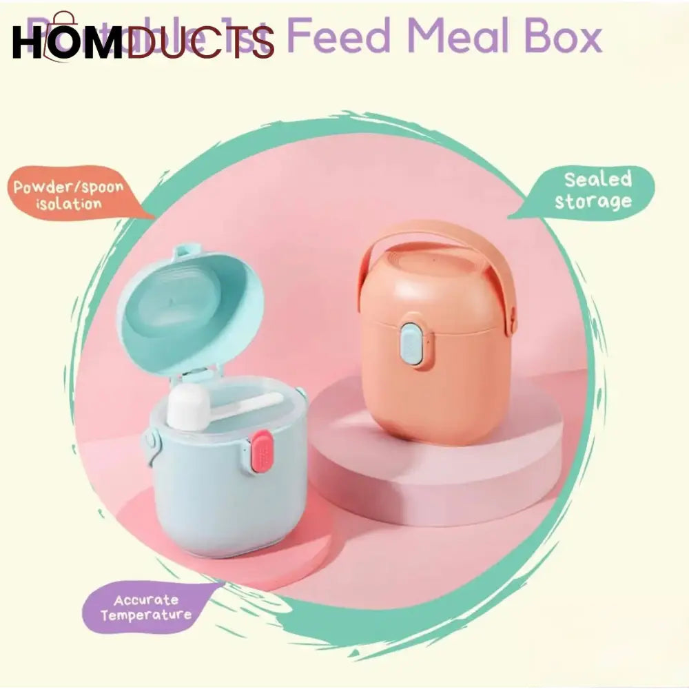 Pastel Baby Formula Dispenser with Scoop – Airtight & Portable Milk Powder Container