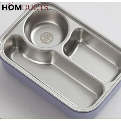 Pastel Luxe Bento Lunchbox – 3-Compartment Stainless Steel Food Container