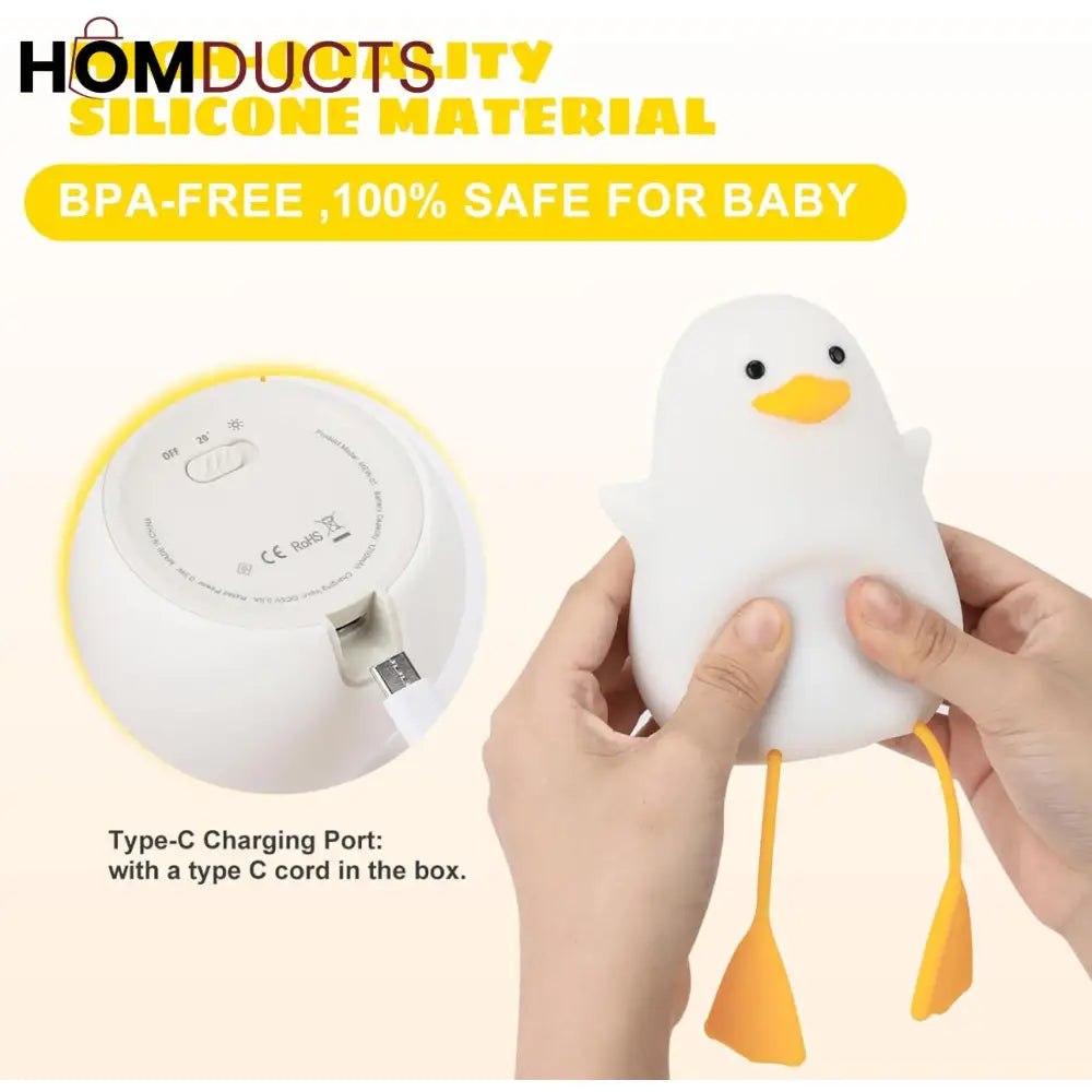 Penguin Glow Night Lamp – Cute LED Bedside Light with Flexible Feet