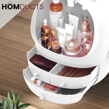 Portable Cosmetic Organizer With led light Mirror