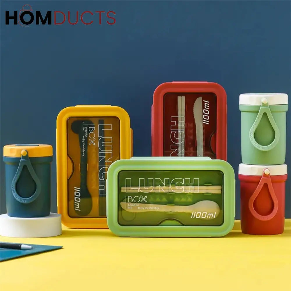 Portable Lunch Box With Spoon