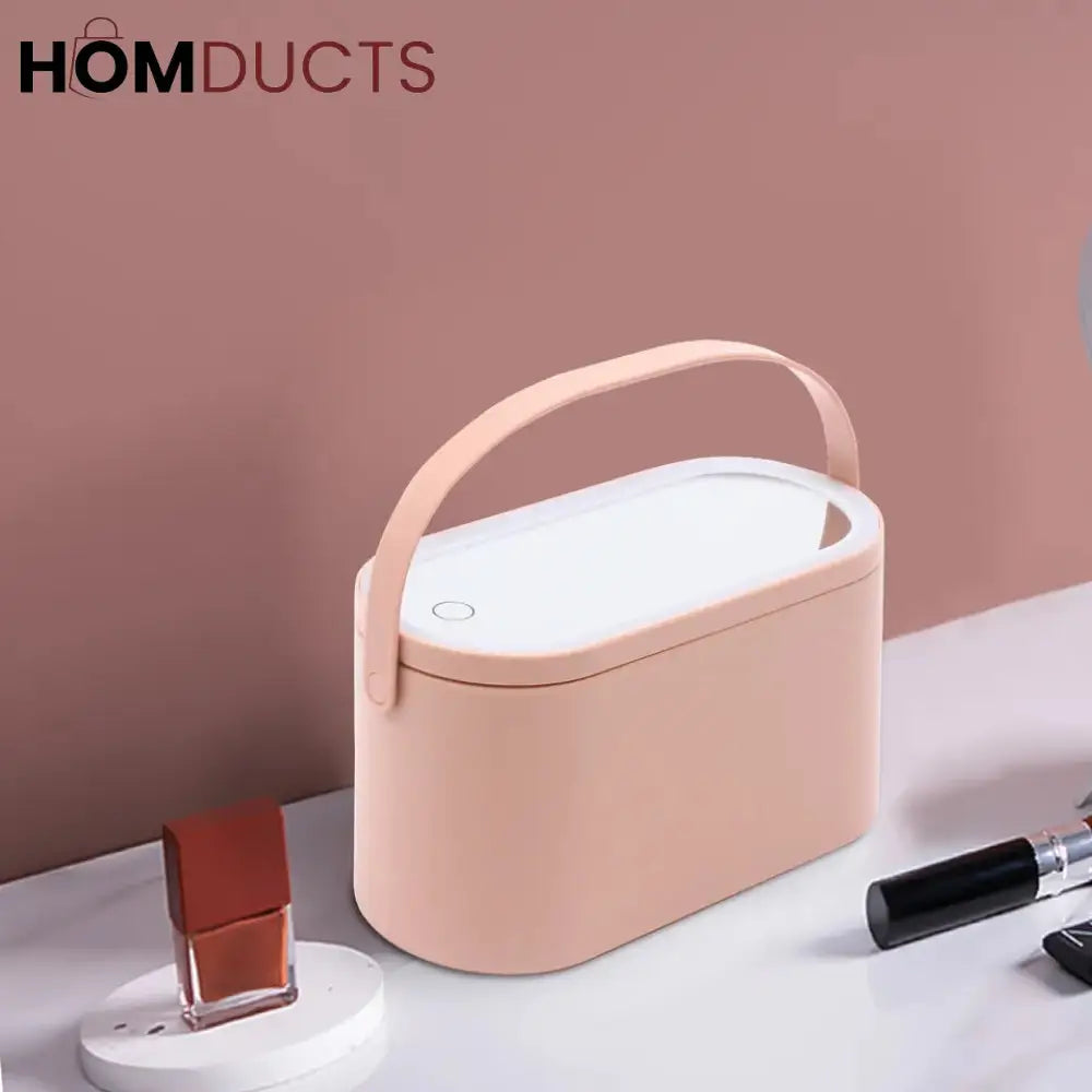 Portable Makeup Box With Led Mirror
