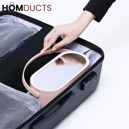 Portable Makeup Box With Led Mirror