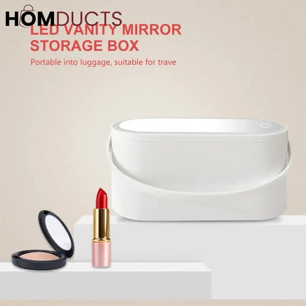 Portable Makeup Box With Led Mirror