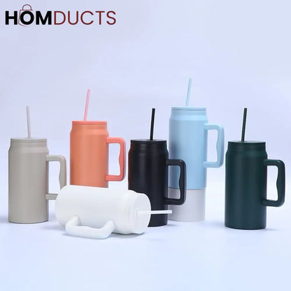 Portable Stainless Steel Large Capacity Vaccum Cup With Handle