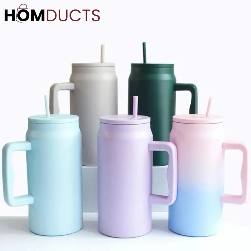 Portable Stainless Steel Large Capacity Vaccum Cup With Handle