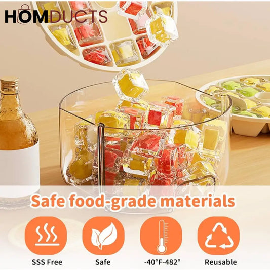 Premium 40-Grid Ice Cube Maker with Storage Box – Food Grade & Easy Release