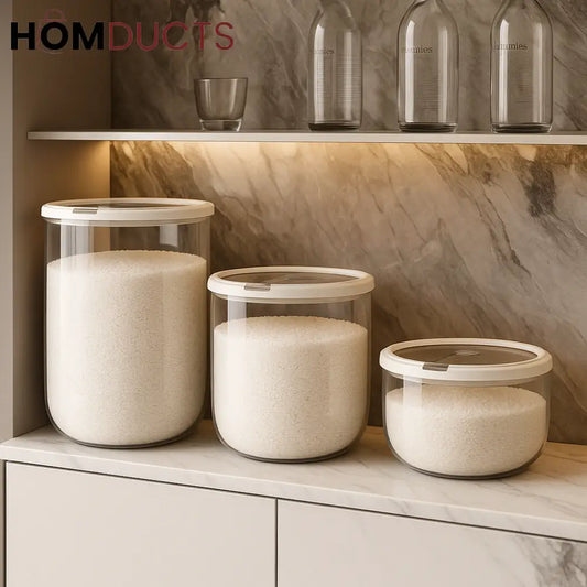 Premium Acrylic Rice Storage Box - Transparent Kitchen Container with Airtight Lid