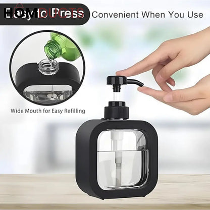 Premium Square Liquid Soap Dispenser – Modern Refillable Pump Bottle
