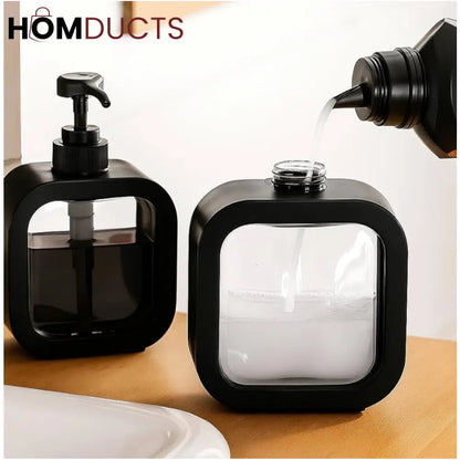 Premium Square Liquid Soap Dispenser – Modern Refillable Pump Bottle
