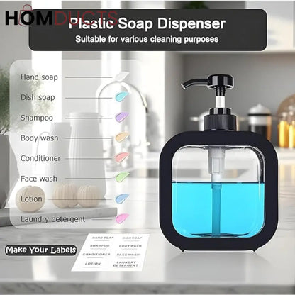 Premium Square Liquid Soap Dispenser – Modern Refillable Pump Bottle