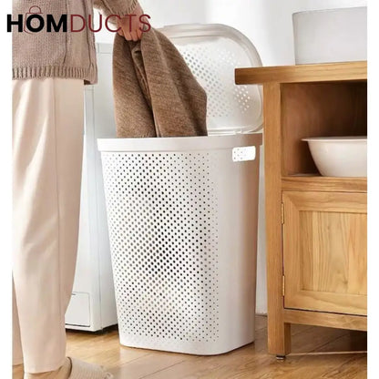 Premium Flip-Top Laundry Basket – Large Capacity with Ventilated Design
