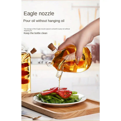 Premium Glass Oil & Vinegar Dispenser Bottle - Stylish Kitchen Storage