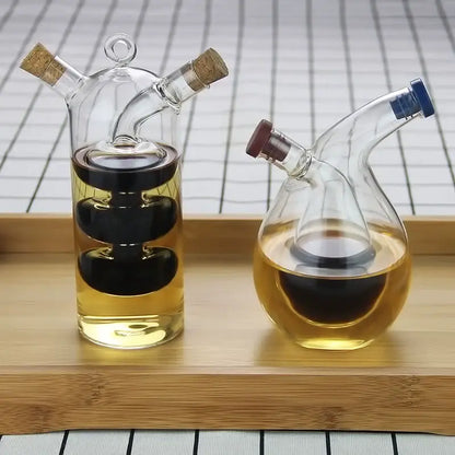Premium Glass Oil & Vinegar Dispenser Bottle - Stylish Kitchen Storage