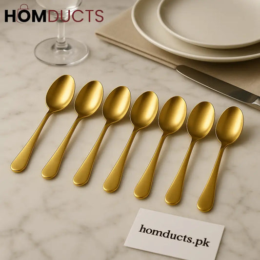 Premium Gold Teaspoon Set – 6 Pieces