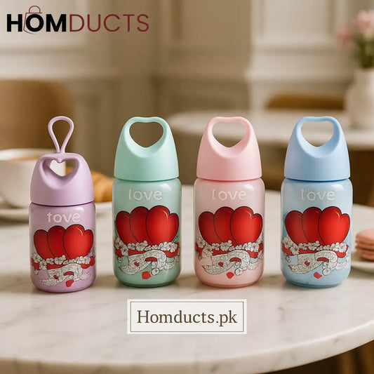 Premium Kids Water Bottles with Heart Handle – Leakproof, BPA-Free, 400ml