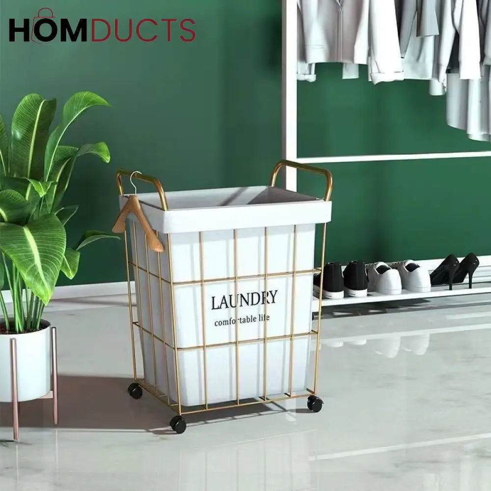 Premium Luxury Laundry Basket With Wheels