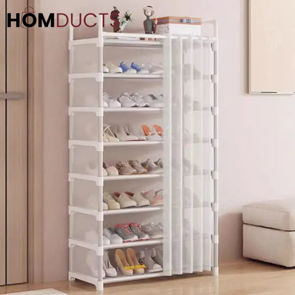 Premium Multi-Layer Shoe Rack with Dust Cover – Elegant Storage Organizer