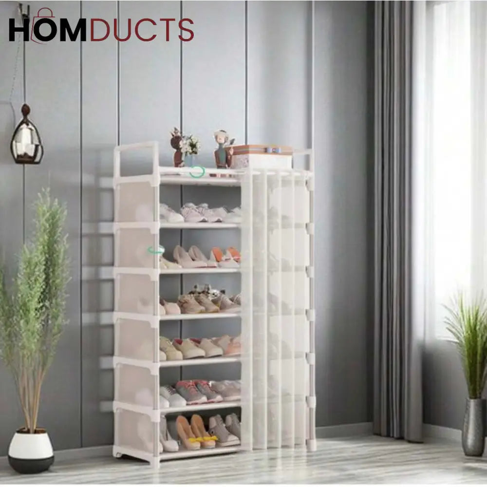 Premium Multi-Layer Shoe Rack with Dust Cover – Elegant Storage Organizer