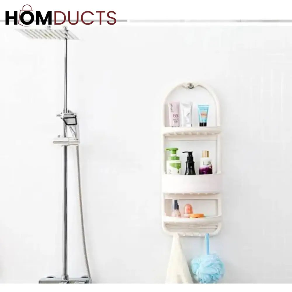 Premium Multi-Layer Shower Organizer Rack – Wall Hanging Bathroom Storage Caddy with Hooks
