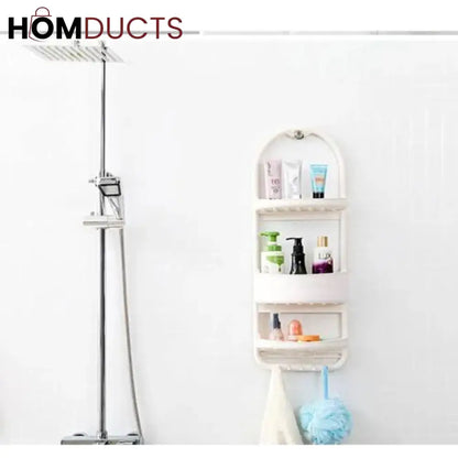 Premium Multi-Layer Shower Organizer Rack – Wall Hanging Bathroom Storage Caddy with Hooks