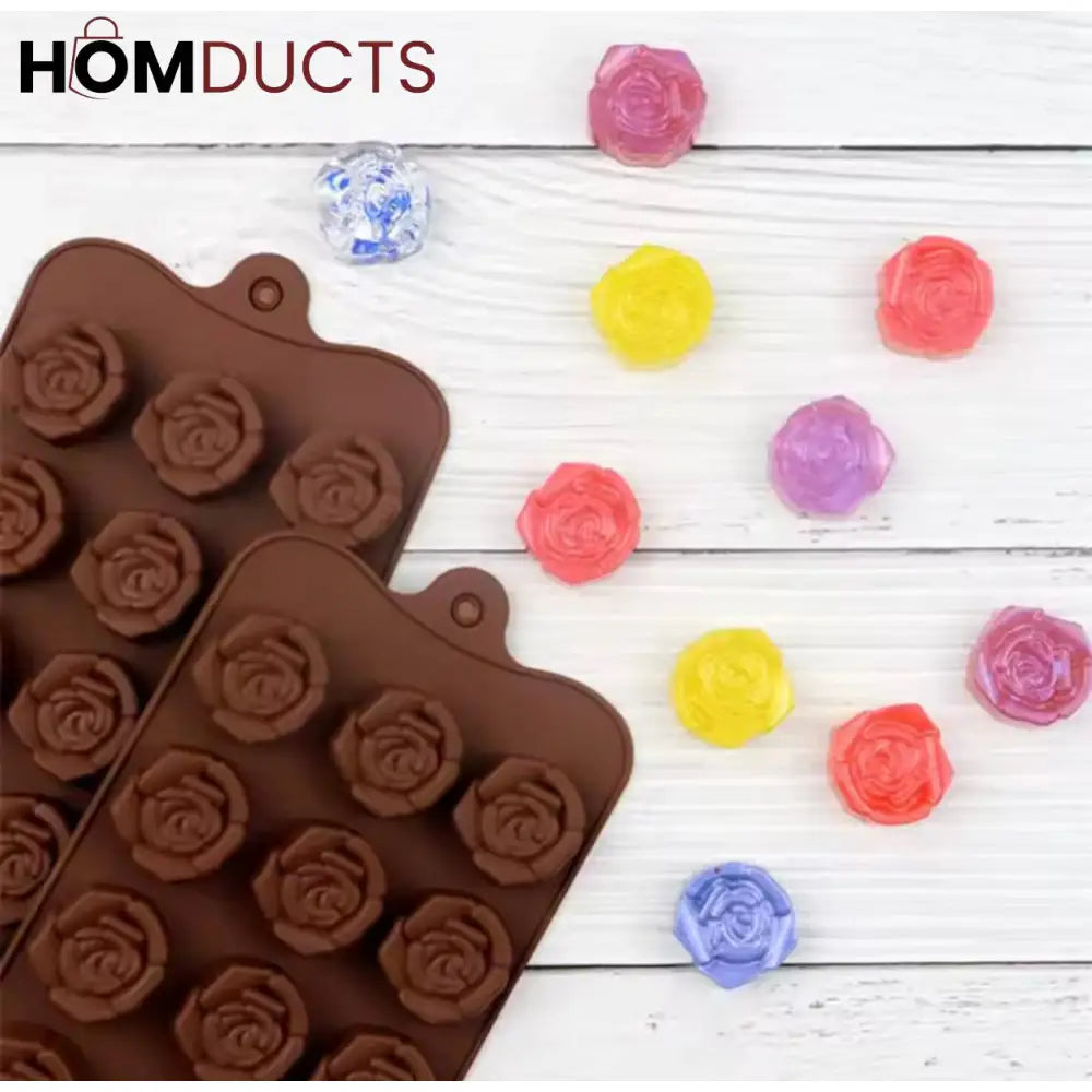 Premium Silicone Rose Flower Chocolate Mold - Versatile Cake Tool