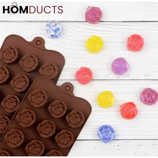 Premium Silicone Rose Flower Chocolate Mold - Versatile Cake Tool