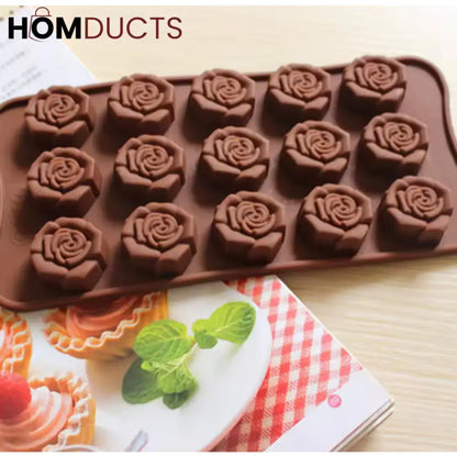 Premium Silicone Rose Flower Chocolate Mold - Versatile Cake Tool