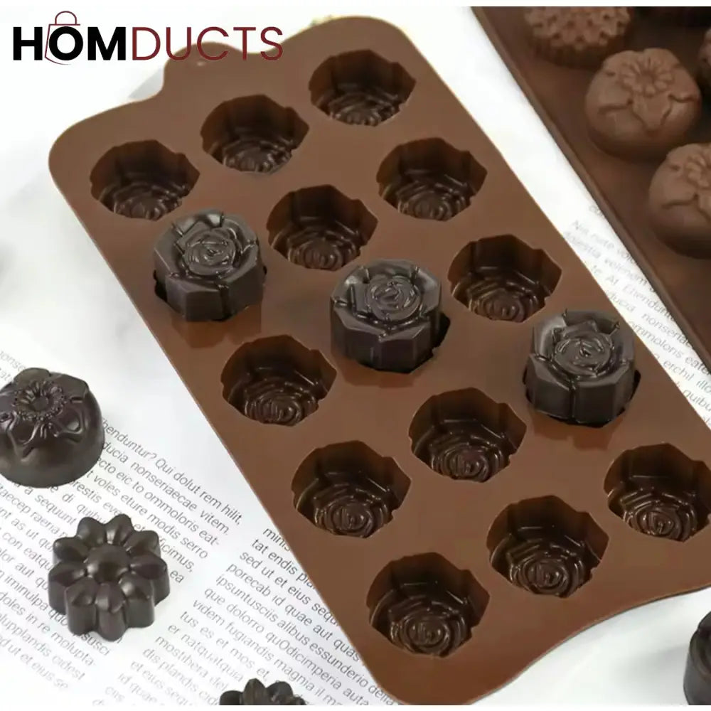 Premium Silicone Rose Flower Chocolate Mold - Versatile Cake Tool