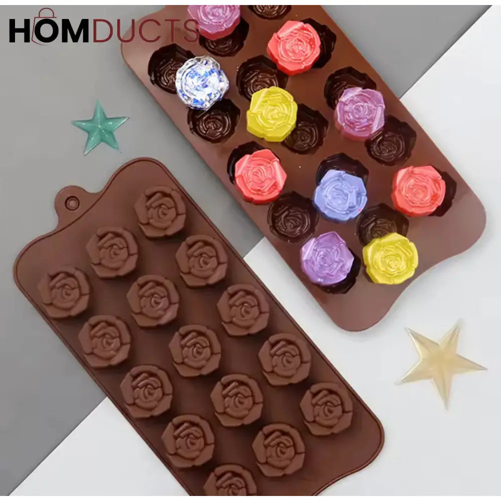 Premium Silicone Rose Flower Chocolate Mold - Versatile Cake Tool