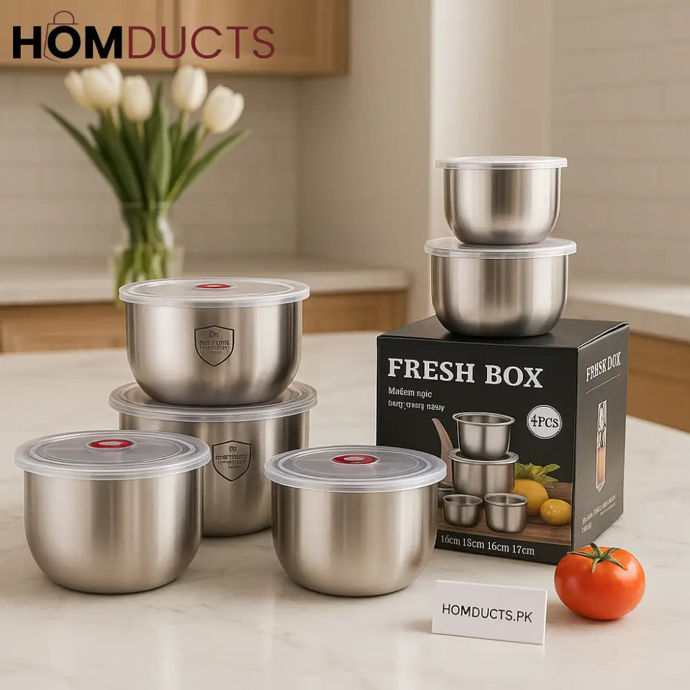 Premium Stainless Steel Fresh Box Set-Piece Airtight Food Storage Containers