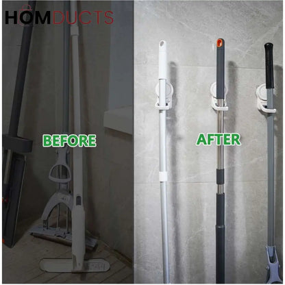 Premium Wall-Mounted Mop & Broom Holder – Space-Saving Organizer