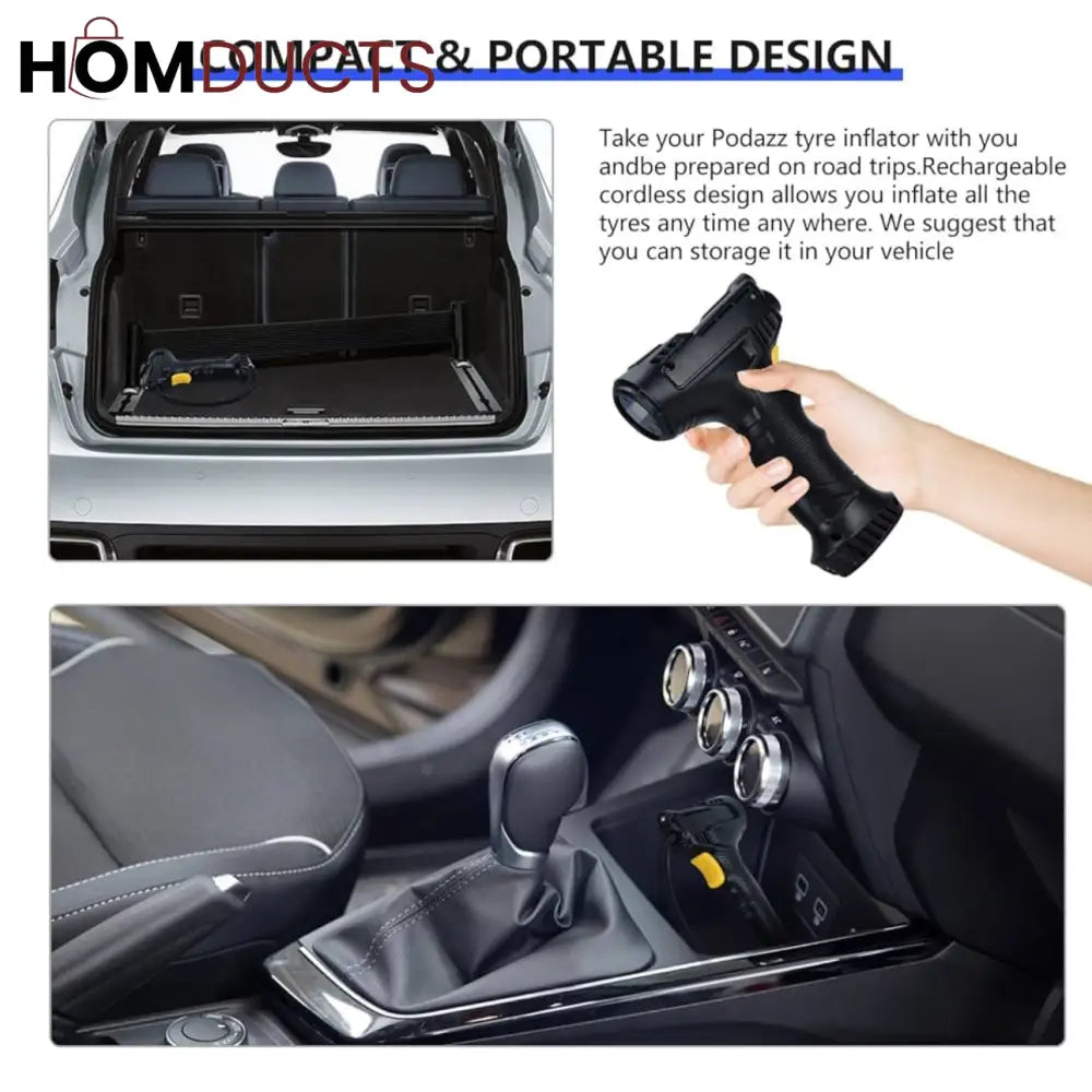 Premium Wireless Digital Tire Inflator with LCD Display – Fast Portable Air Pump