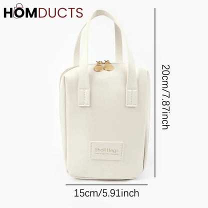PU Faux Leather Cosmetic Bag With Zipper