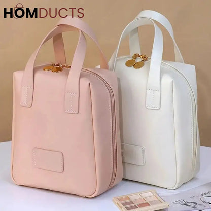 PU Faux Leather Cosmetic Bag With Zipper