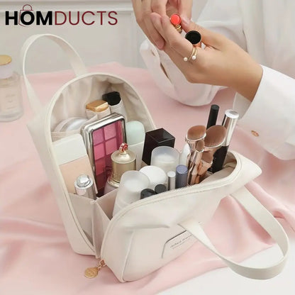 PU Faux Leather Cosmetic Bag With Zipper
