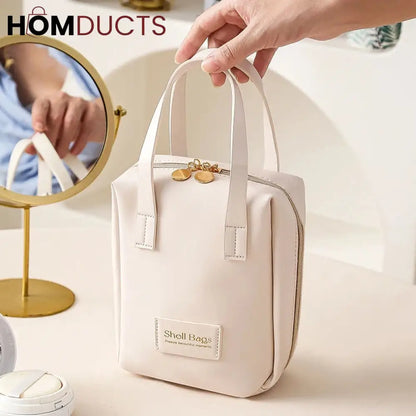 PU Faux Leather Cosmetic Bag With Zipper